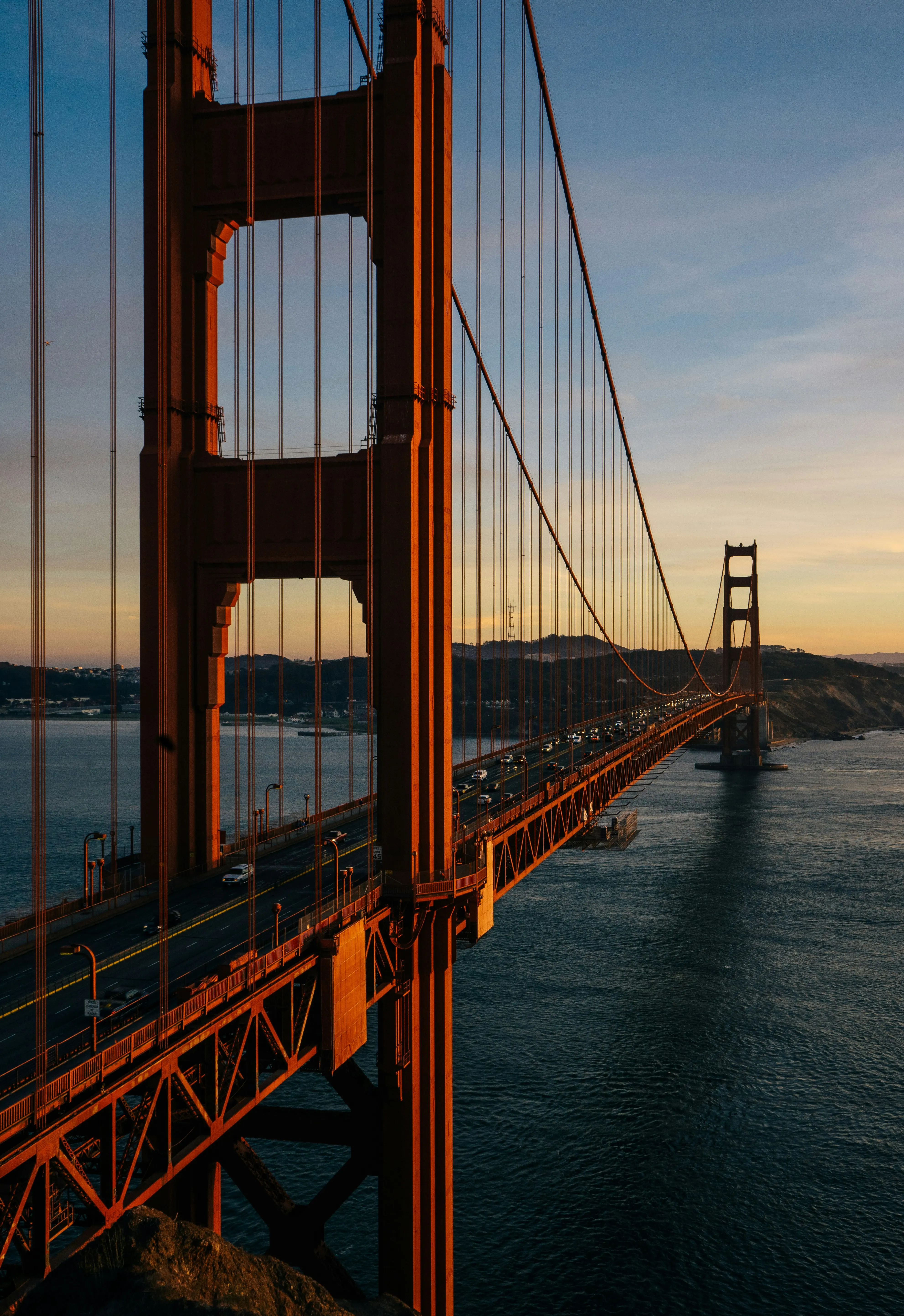 The Golden Gate Bridge at sunset, San Francisco